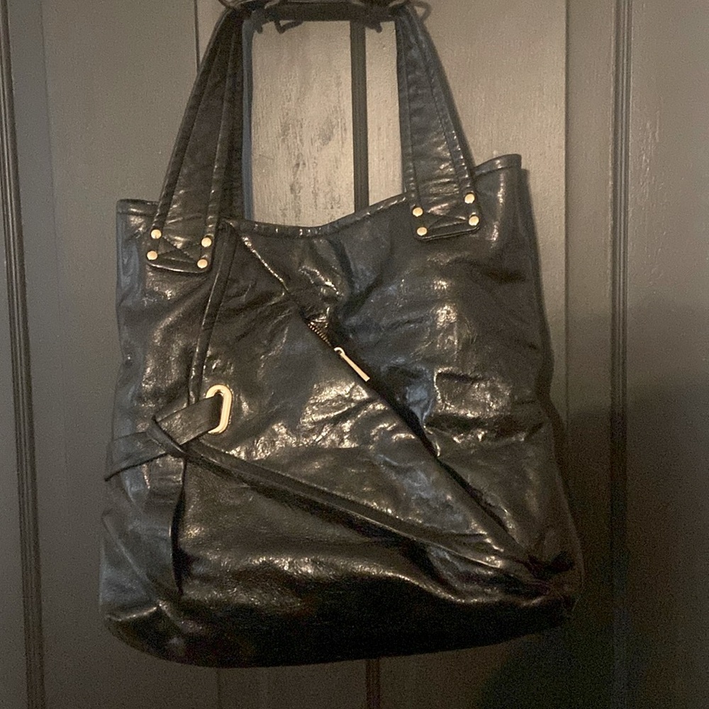 Kooba Black Leather Shoulder Hobo Bag
